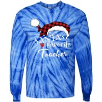 SantaS Favorite Teacher Gift Tie-Dye Long Sleeve Shirt