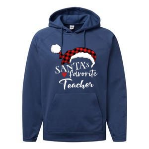 SantaS Favorite Teacher Gift Performance Fleece Hoodie