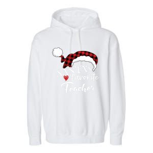 SantaS Favorite Teacher Gift Garment-Dyed Fleece Hoodie