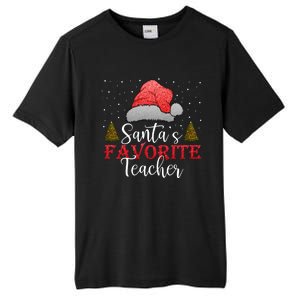 SantaS Favorite Teacher Meaningful Gift Tall Fusion ChromaSoft Performance T-Shirt