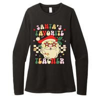 Santa Favorite Teacher Groovy Retro Christmas Boy Girl Womens CVC Long Sleeve Shirt