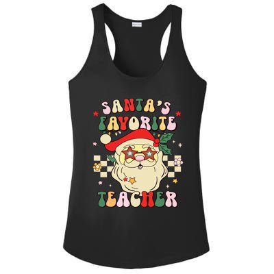 Santa Favorite Teacher Groovy Retro Christmas Boy Girl Ladies PosiCharge Competitor Racerback Tank