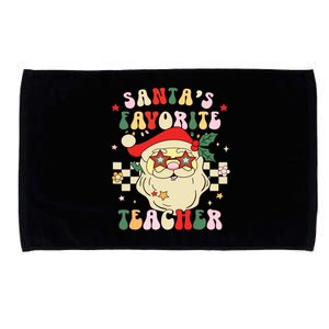 Santa Favorite Teacher Groovy Retro Christmas Boy Girl Microfiber Hand Towel