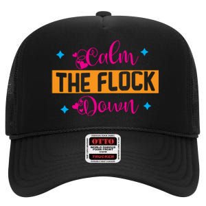 Sassy Flamingo T , Calm The High Crown Mesh Back Trucker Hat