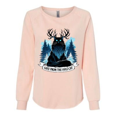 Safe From The Yule Cat Christmas Icelandic Iceland Folklore Womens California Wash Sweatshirt