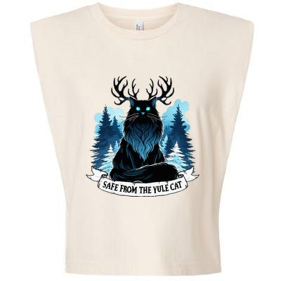 Safe From The Yule Cat Christmas Icelandic Iceland Folklore Garment-Dyed Women's Muscle Tee