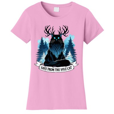 Safe From The Yule Cat Christmas Icelandic Iceland Folklore Women's T-Shirt