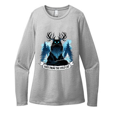 Safe From The Yule Cat Christmas Icelandic Iceland Folklore Womens CVC Long Sleeve Shirt