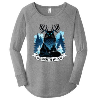 Safe From The Yule Cat Christmas Icelandic Iceland Folklore Women's Perfect Tri Tunic Long Sleeve Shirt