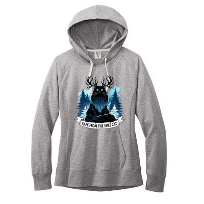 Safe From The Yule Cat Christmas Icelandic Iceland Folklore Women's Fleece Hoodie