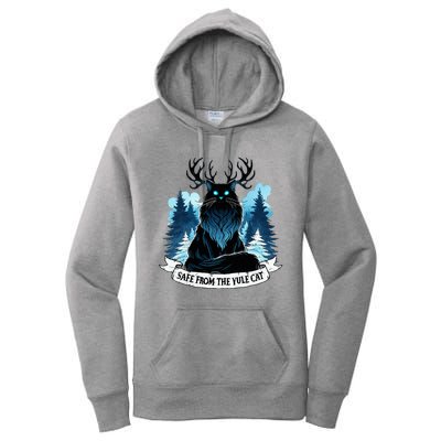 Safe From The Yule Cat Christmas Icelandic Iceland Folklore Women's Pullover Hoodie