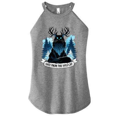 Safe From The Yule Cat Christmas Icelandic Iceland Folklore Women's Perfect Tri Rocker Tank