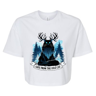 Safe From The Yule Cat Christmas Icelandic Iceland Folklore Bella+Canvas Jersey Crop Tee