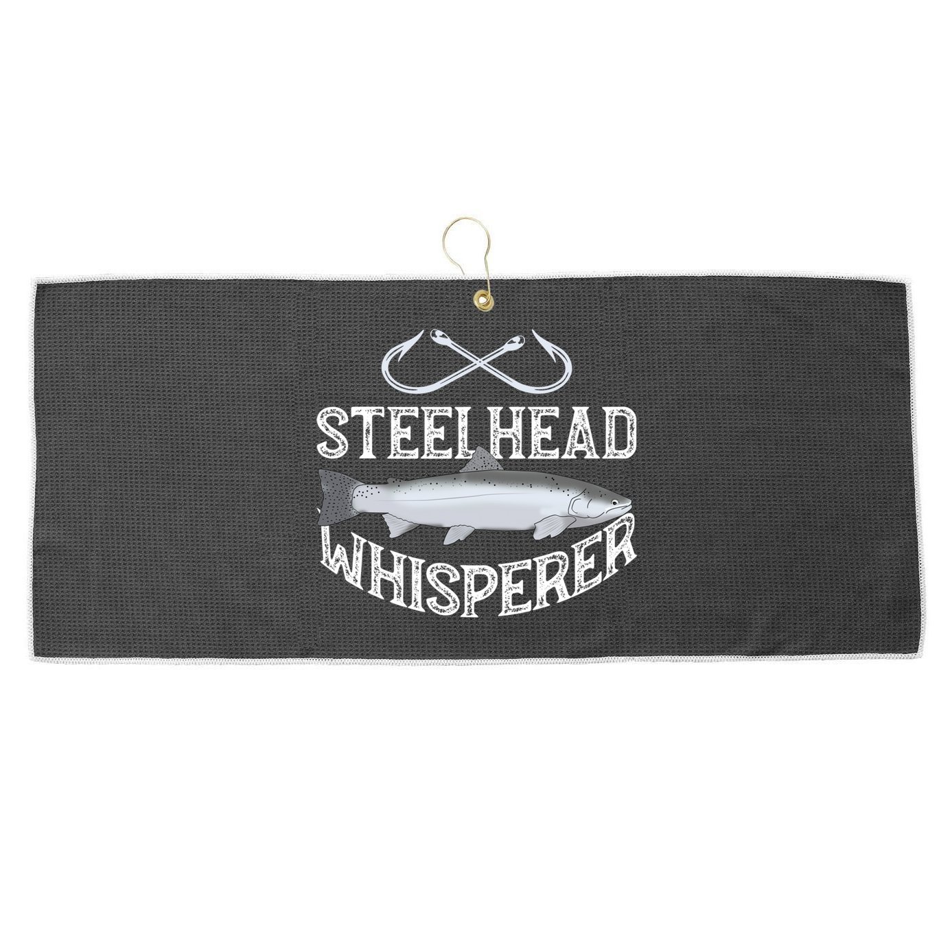 Steelhead Fishing Trout Graphic Saltfreshwater Lake Gift Large Microfiber Waffle Golf Towel