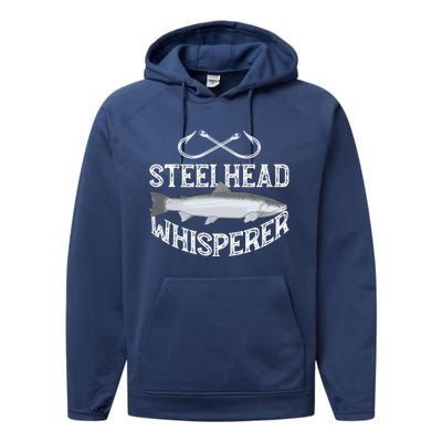 Steelhead Fishing Trout Graphic Saltfreshwater Lake Gift Performance Fleece Hoodie