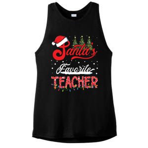 Santas Favorite Teacher Family Matching Group Christmas Ladies PosiCharge Tri-Blend Wicking Tank