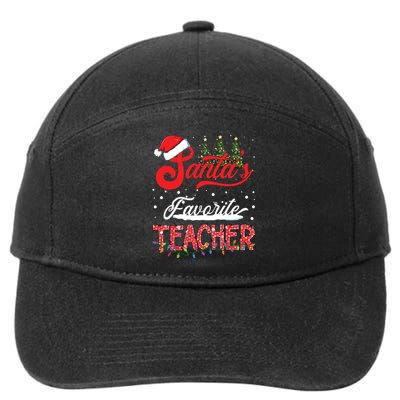 Santas Favorite Teacher Family Matching Group Christmas 7-Panel Snapback Hat