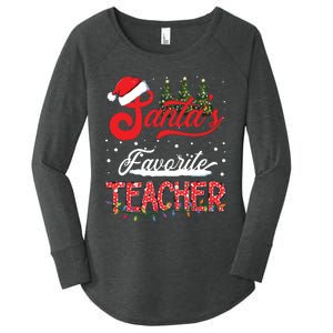 Santas Favorite Teacher Family Matching Group Christmas Women's Perfect Tri Tunic Long Sleeve Shirt