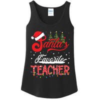 Santas Favorite Teacher Family Matching Group Christmas Ladies Essential Tank