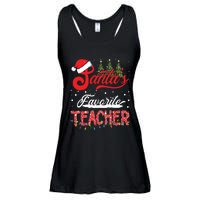 Santas Favorite Teacher Family Matching Group Christmas Ladies Essential Flowy Tank