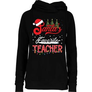 Santas Favorite Teacher Family Matching Group Christmas Womens Funnel Neck Pullover Hood