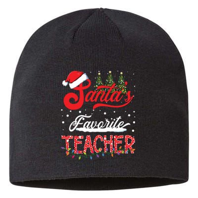 Santas Favorite Teacher Family Matching Group Christmas Sustainable Beanie