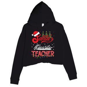 Santas Favorite Teacher Family Matching Group Christmas Crop Fleece Hoodie