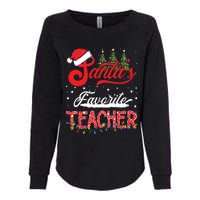 Santas Favorite Teacher Family Matching Group Christmas Womens California Wash Sweatshirt