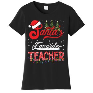 Santas Favorite Teacher Family Matching Group Christmas Women's T-Shirt