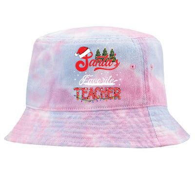 Santas Favorite Teacher Family Matching Group Christmas Tie-Dyed Bucket Hat