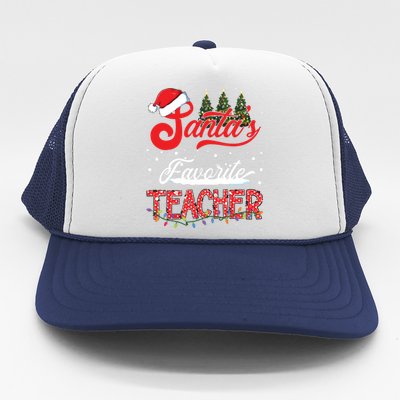 Santas Favorite Teacher Family Matching Group Christmas Trucker Hat