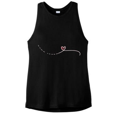 Subtle Fk Trump Morse Code Heart Antimaga Feminist Rights Ladies PosiCharge Tri-Blend Wicking Tank