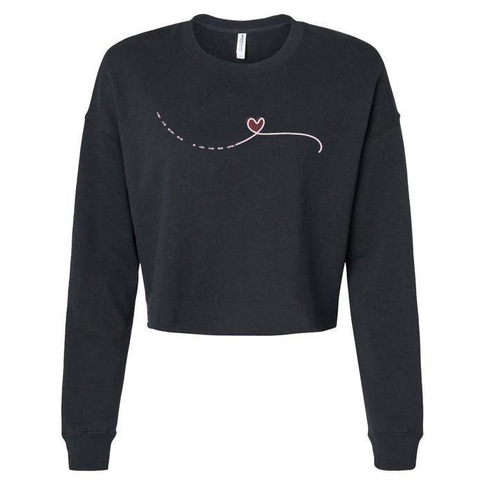 Subtle Fk Trump Morse Code Heart Antimaga Feminist Rights Cropped Pullover Crew