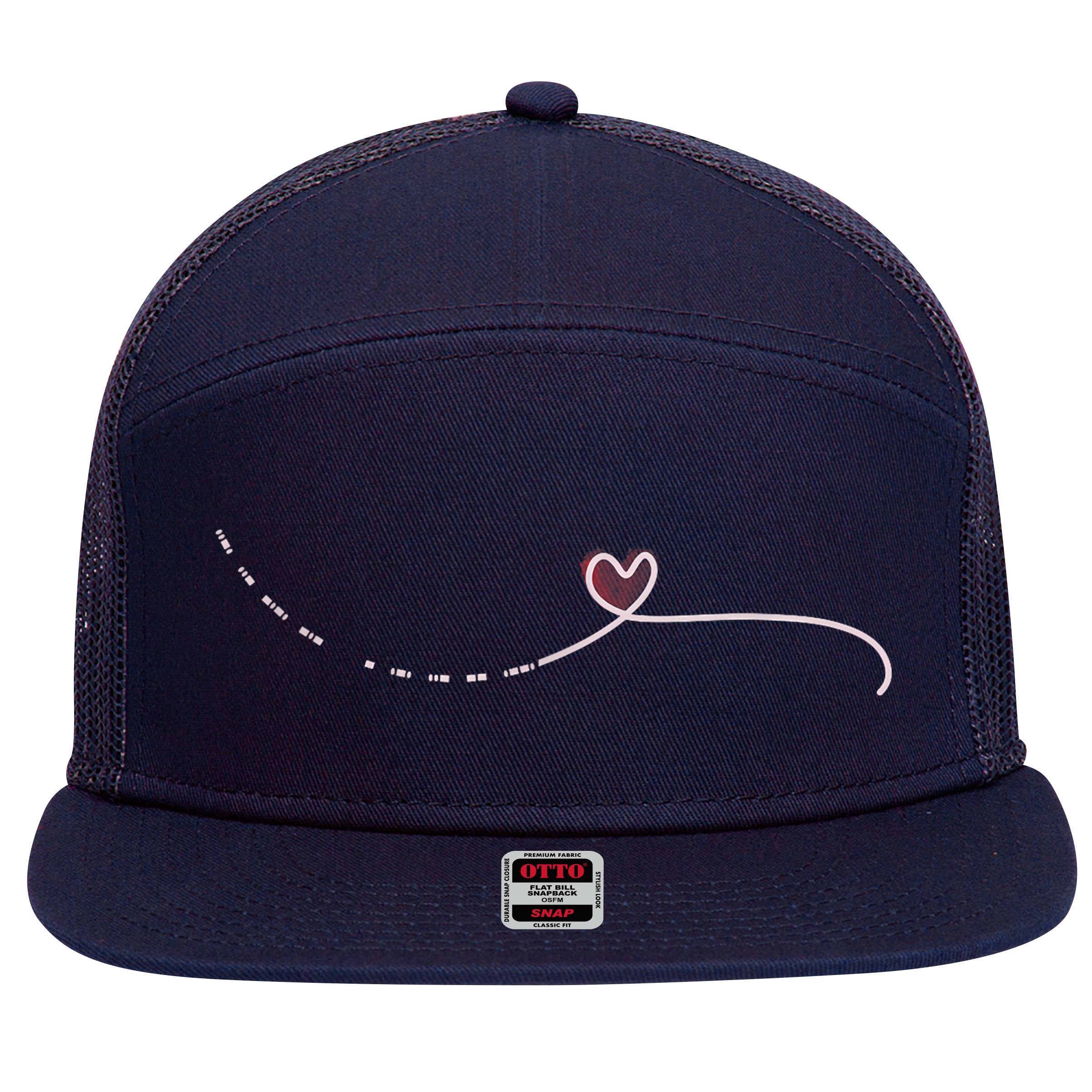 Subtle Fk Trump Morse Code Heart Antimaga Feminist Rights 7 Panel Mesh Trucker Snapback Hat