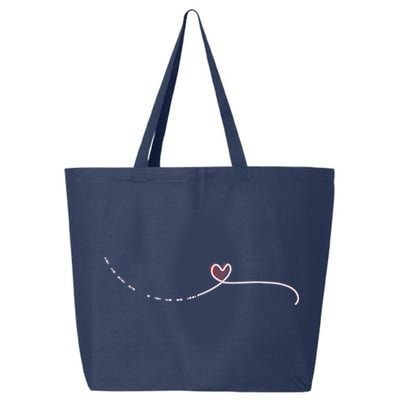 Subtle Fk Trump Morse Code Heart Antimaga Feminist Rights 25L Jumbo Tote