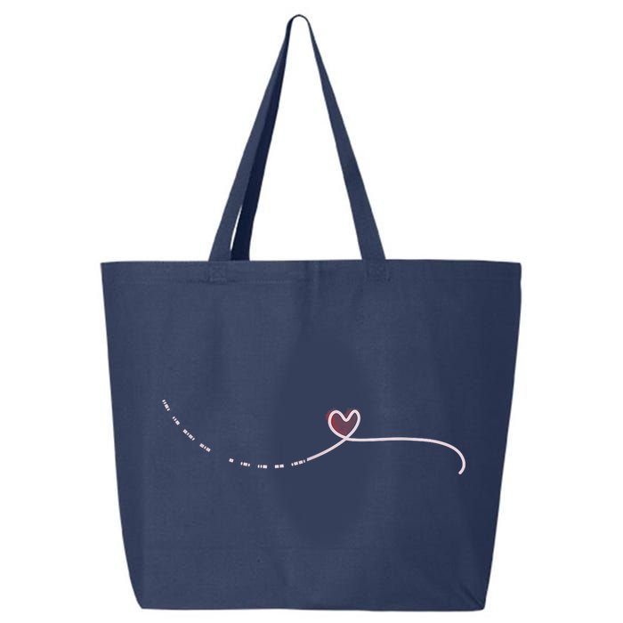 Subtle Fk Trump Morse Code Heart Antimaga Feminist Rights 25L Jumbo Tote