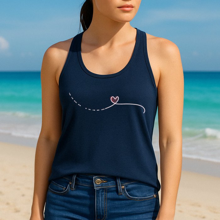 Subtle Fk Trump Morse Code Heart Antimaga Feminist Rights Womens Tank Top