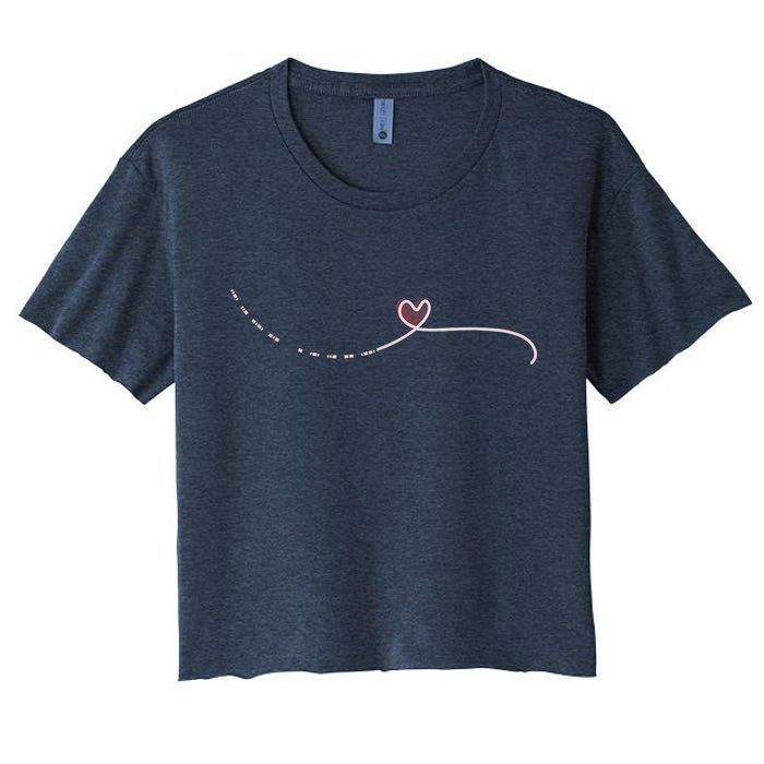 Subtle Fk Trump Morse Code Heart Antimaga Feminist Rights Women's Crop Top Tee