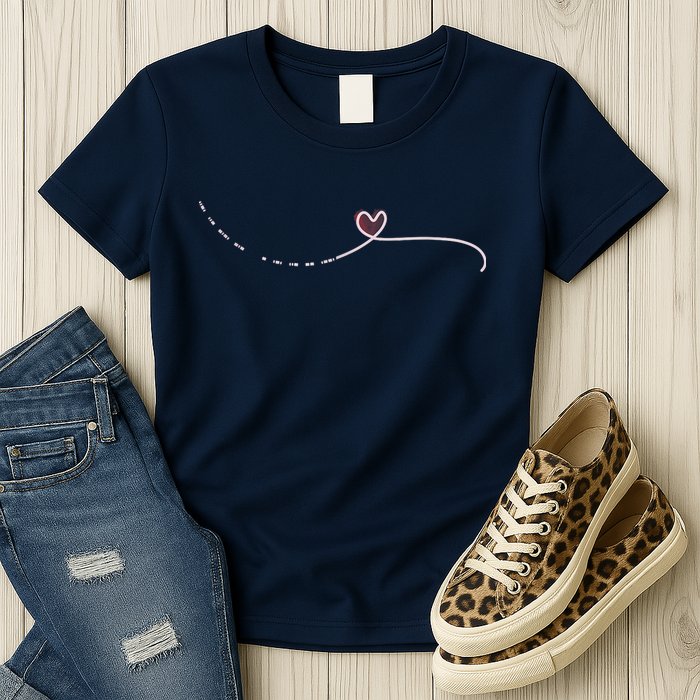 Subtle Fk Trump Morse Code Heart Antimaga Feminist Rights Womens T-Shirt