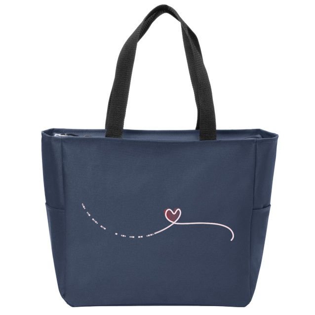 Subtle Fk Trump Morse Code Heart Antimaga Feminist Rights Zip Tote Bag