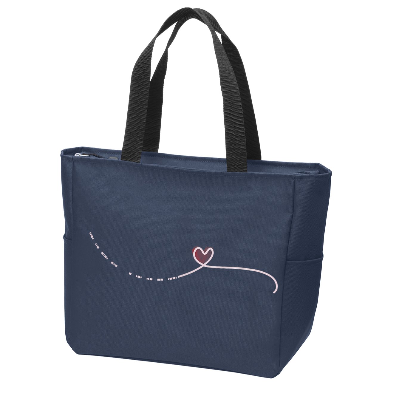 Subtle Fk Trump Morse Code Heart Antimaga Feminist Rights Zip Tote Bag