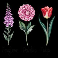 Subtle Floral Trump Flowers Foxglove Dahlia Tulip Doggie Tank