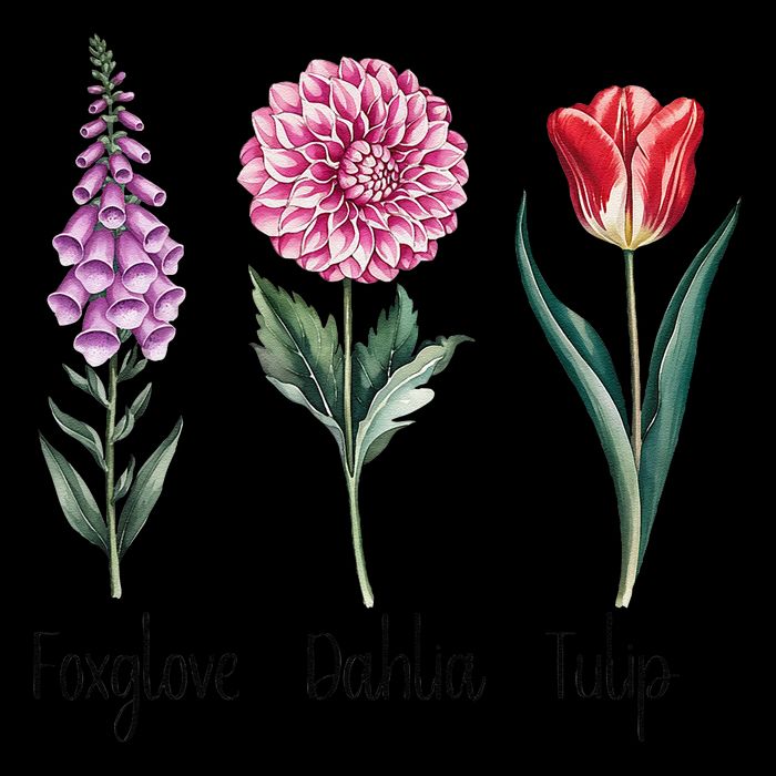 Subtle Floral Trump Flowers Foxglove Dahlia Tulip Doggie Tank