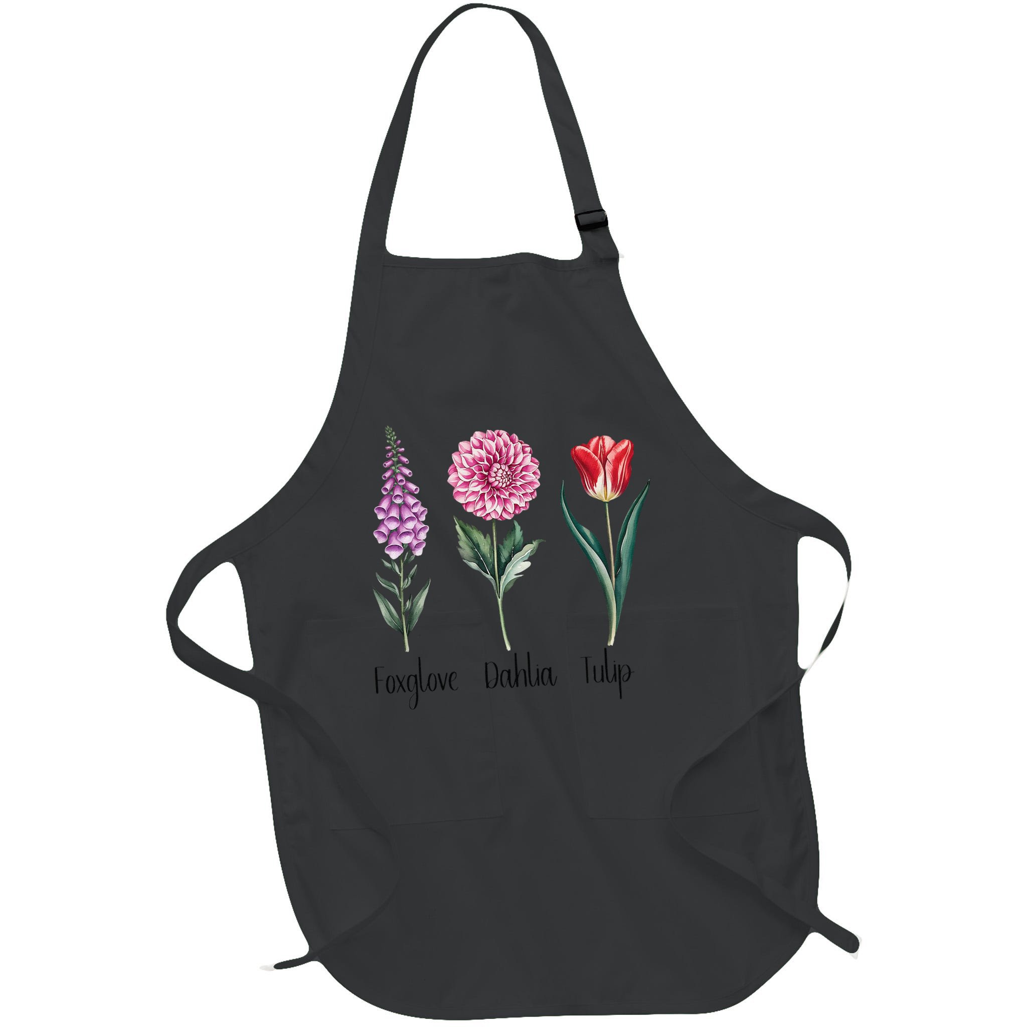 Subtle Floral Trump Flowers Foxglove Dahlia Tulip Apron