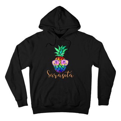 Sarasota Florida Tropical Funny Pineapple Summer Sunglasses Hoodie