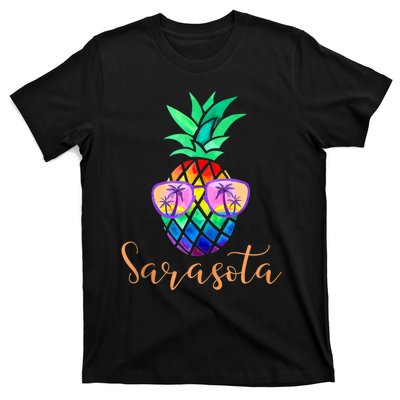 Sarasota Florida Tropical Funny Pineapple Summer Sunglasses T-Shirt