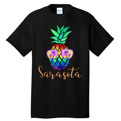 Sarasota Florida Tropical Funny Pineapple Summer Sunglasses Tall T-Shirt