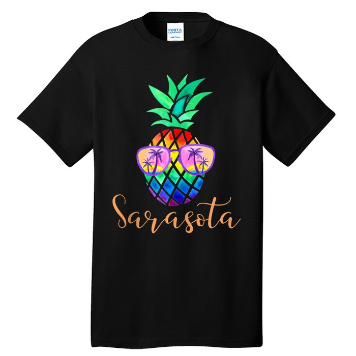 Sarasota Florida Tropical Funny Pineapple Summer Sunglasses Tall T-Shirt