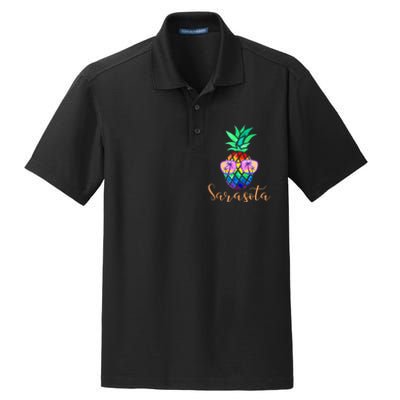 Sarasota Florida Tropical Funny Pineapple Summer Sunglasses Dry Zone Grid Polo