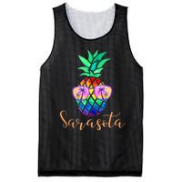 Sarasota Florida Tropical Funny Pineapple Summer Sunglasses Mesh Reversible Basketball Jersey Tank